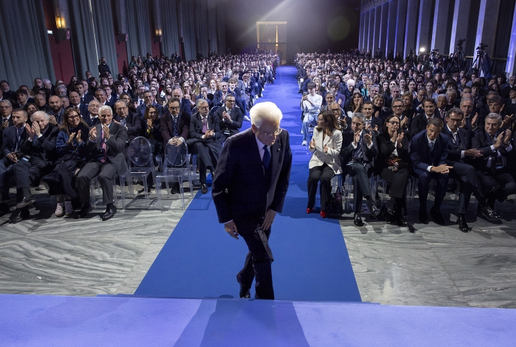 Il Presidente Sergio Mattarella alla cerimonia in occasione del venticinquesimo anniversario dell’Osservatorio Permanente Giovani - Editori