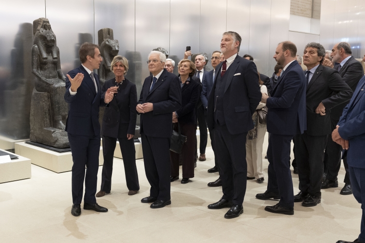 Il Presidente della Repubblica Sergio Mattarella visita la nuova ala del Museo Egizio 
