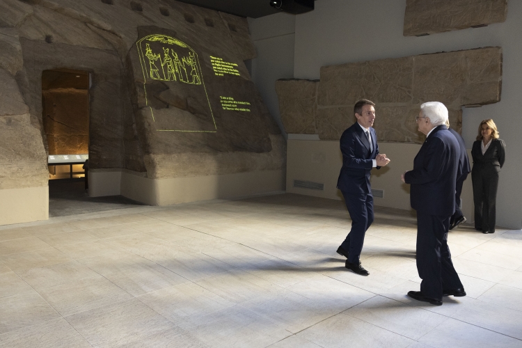 Il Presidente della Repubblica Sergio Mattarella visita la nuova ala del Museo Egizio 
