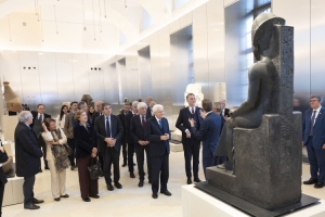 Il Presidente della Repubblica Sergio Mattarella visita la nuova ala del Museo Egizio 
