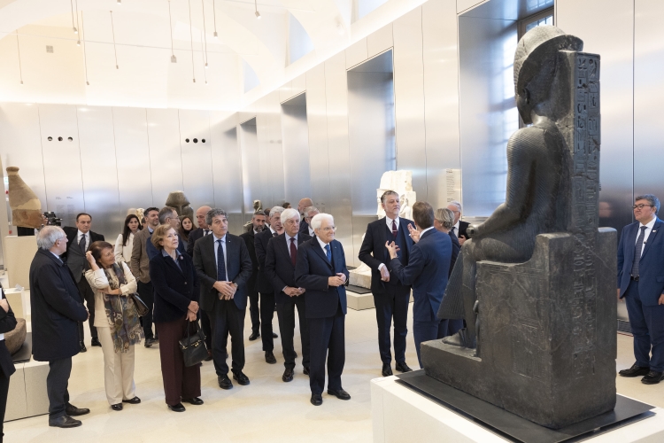 Il Presidente della Repubblica Sergio Mattarella visita la nuova ala del Museo Egizio 
