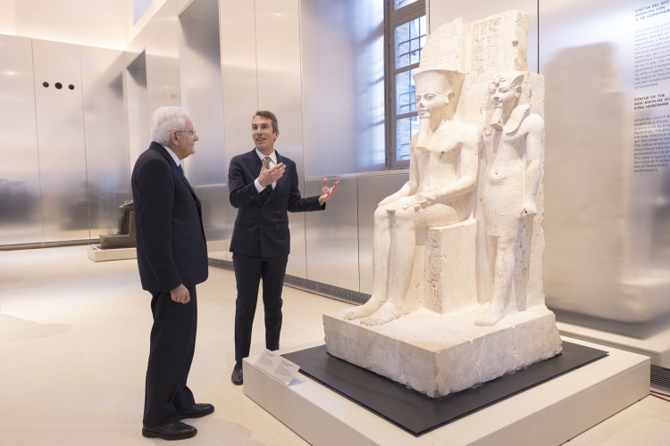 Il Presidente della Repubblica Sergio Mattarella visita la nuova ala del Museo Egizio 
