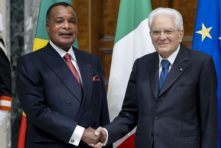Il Presidente Sergio Mattarella con Denis Sassou N’Guesso, Presidente della Repubblica del Congo