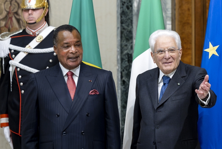 Il Presidente Sergio Mattarella con Denis Sassou N’Guesso, Presidente della Repubblica del Congo