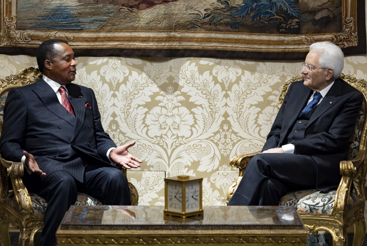 Il Presidente Sergio Mattarella con Denis Sassou N’Guesso, Presidente della Repubblica del Congo