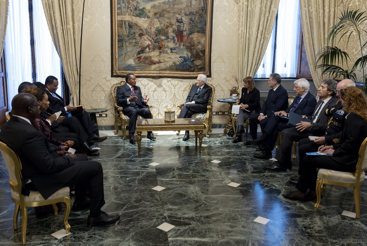 Il Presidente Sergio Mattarella con Denis Sassou N’Guesso, Presidente della Repubblica del Congo