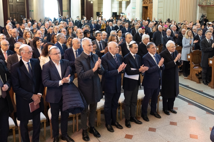 Il Presidente della Repubblica Sergio Mattarella in occasione della cerimonia dei 120 anni dall’inaugurazione del Tempio Maggiore di Roma e dei 500 anni dalla nascita della Comunità ebraica  
