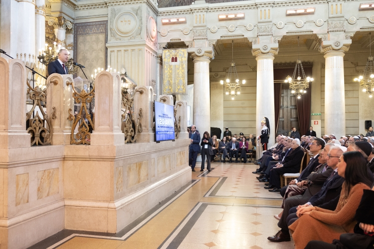 Il Presidente della Repubblica Sergio Mattarella in occasione della cerimonia dei 120 anni dall’inaugurazione del Tempio Maggiore di Roma e dei 500 anni dalla nascita della Comunità ebraica  
