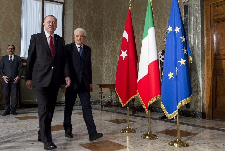 Il Presidente Sergio Mattarella con il Presidente della Repubblica di Turchia