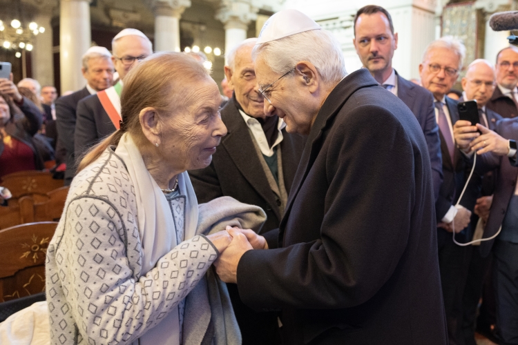 Il Presidente della Repubblica Sergio Mattarella in occasione della cerimonia dei 120 anni dall’inaugurazione del Tempio Maggiore di Roma e dei 500 anni dalla nascita della Comunità ebraica  
