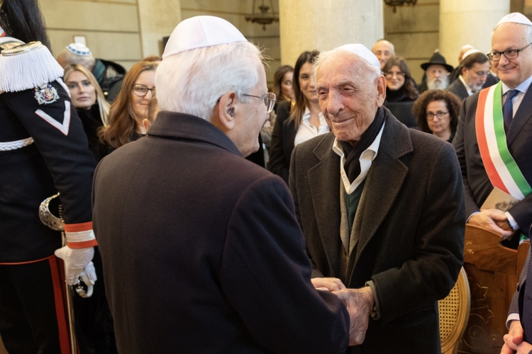 Il Presidente della Repubblica Sergio Mattarella in occasione della cerimonia dei 120 anni dall’inaugurazione del Tempio Maggiore di Roma e dei 500 anni dalla nascita della Comunità ebraica  
