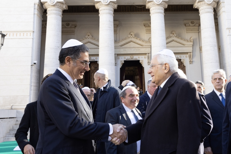 Il Presidente della Repubblica Sergio Mattarella in occasione della cerimonia dei 120 anni dall’inaugurazione del Tempio Maggiore di Roma e dei 500 anni dalla nascita della Comunità ebraica  

