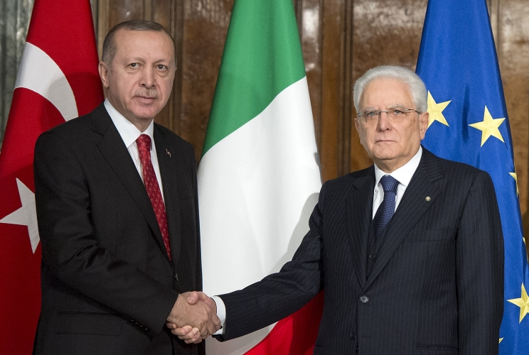 Il Presidente Sergio Mattarella con il Presidente della Repubblica di Turchia, Recep Tayyip Erdoğan