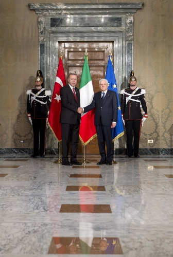 Il Presidente Sergio Mattarella con il Presidente della Repubblica di Turchia, Recep Tayyip Erdoğan