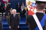 Il Presidente Mattarella alla cerimonia di consegna della Nave Trieste alla Marina Militare e di giuramento degli Allievi dell’Accademia Navale