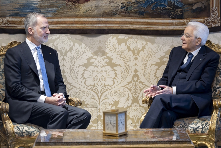 President Sergio Mattarella and His Majesty King Felipe VI of Spain during their talks