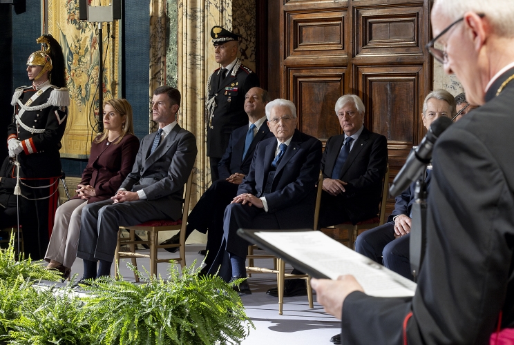 Il Presidente Sergio Mattarella in occasione della cerimonia per lo scambio degli auguri di fine anno con il Corpo Diplomatico