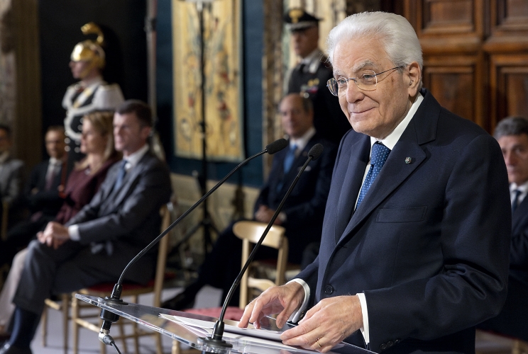 Il Presidente Sergio Mattarella in occasione della cerimonia per lo scambio degli auguri di fine anno con il Corpo Diplomatico