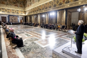 Il Presidente Sergio Mattarella in occasione della cerimonia per lo scambio degli auguri di fine anno con il Corpo Diplomatico