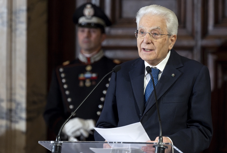 Il Presidente Sergio Mattarella in occasione della cerimonia per lo scambio degli auguri di fine anno con il Corpo Diplomatico