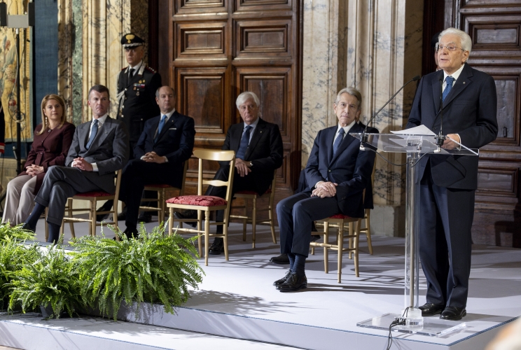 Il Presidente Sergio Mattarella in occasione della cerimonia per lo scambio degli auguri di fine anno con il Corpo Diplomatico