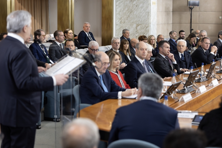 Il Presidente della Repubblica Sergio Mattarella e il Ministro degli Affari Esteri e della Cooperazione Internazionale Antonio Tajani in occasione della XVII Conferenza delle Ambasciatrici e degli Ambasciatori d’Italia
