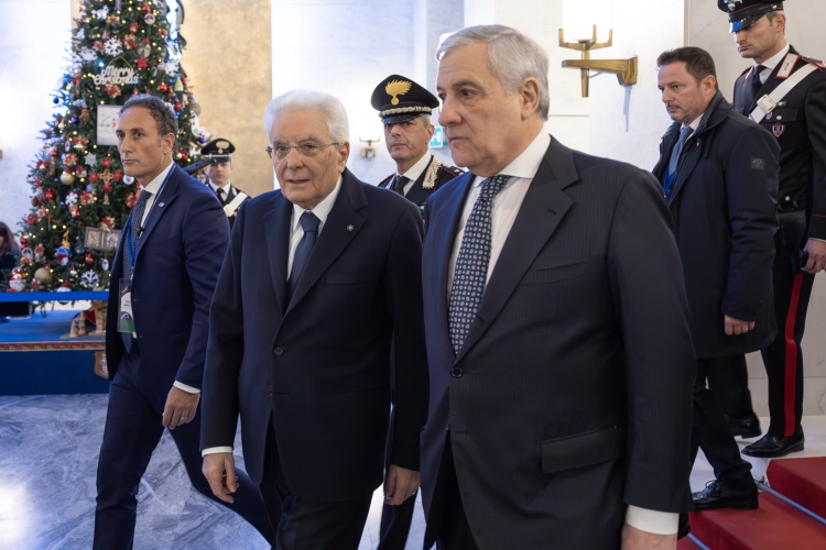 Il Presidente della Repubblica Sergio Mattarella e il Ministro degli Affari Esteri e della Cooperazione Internazionale Antonio Tajani in occasione della XVII Conferenza delle Ambasciatrici e degli Ambasciatori d’Italia
