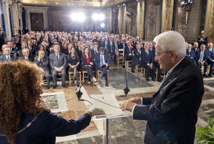 Il Presidente Sergio Mattarella in occasione della cerimonia per lo scambio degli auguri di fine anno con i Rappresentanti delle Istituzioni, delle Forze Politiche e della Società Civile