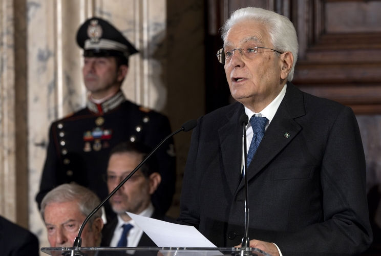 Il Presidente Sergio Mattarella in occasione della cerimonia per lo scambio degli auguri di fine anno con i Rappresentanti delle Istituzioni, delle Forze Politiche e della Società Civile
