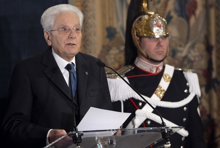 Il Presidente Sergio Mattarella in occasione della cerimonia per lo scambio degli auguri di fine anno con i Rappresentanti delle Istituzioni, delle Forze Politiche e della Società Civile