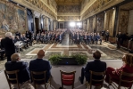 Il Presidente Mattarella alla cerimonia per lo scambio degli auguri di fine anno con i rappresentanti delle istituzioni, delle forze politiche e della società civile
