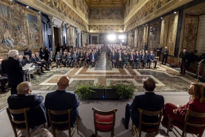 Il Presidente Mattarella alla cerimonia per lo scambio degli auguri di fine anno con i rappresentanti delle istituzioni, delle forze politiche e della società civile