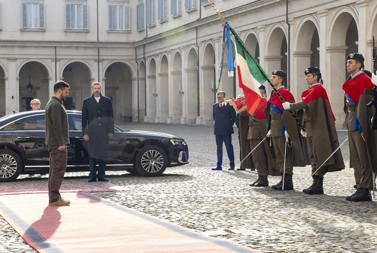  Il Presidente d’Ucraina, Volodymyr Zelenskyy, al Palazzo del Quirinale in occasione dell'incontro con il Presidente Sergio Mattarella