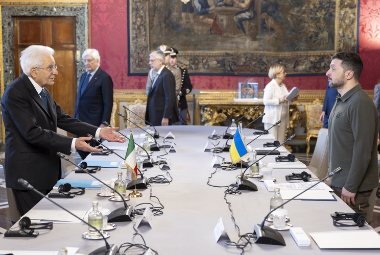 Il Presidente Sergio Mattarella in occasione dei colloqui con il Presidente d’Ucraina, Volodymyr Zelenskyy