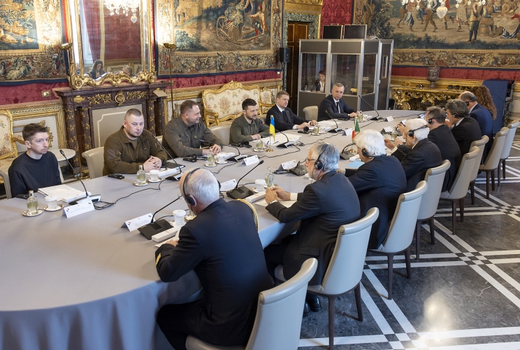 Il Presidente Sergio Mattarella in occasione dei colloqui con il Presidente d’Ucraina, Volodymyr Zelenskyy