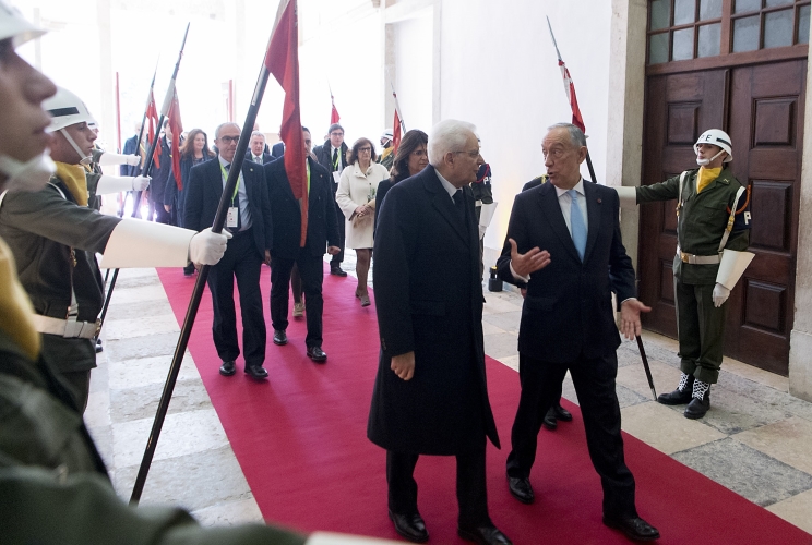 Il Presidente Sergio Mattarella con il Presidente della Repubblica Portoghese, 