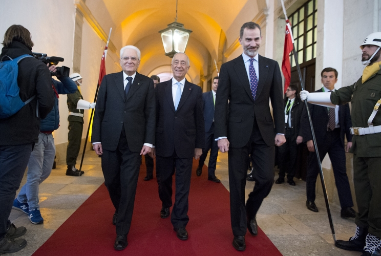 Il Presidente Sergio Mattarella con il Presidente della Repubblica Portoghese, Marcelo Rebelo de 