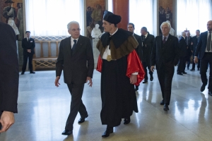 Il Presidente Sergio Mattarella con il Rettore Rosario Rizzuto 