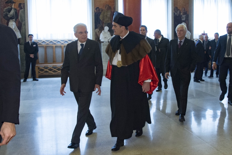 Il Presidente Sergio Mattarella con il Rettore Rosario Rizzuto 