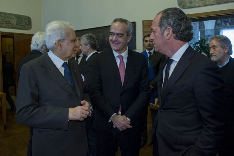 Il Presidente Sergio Mattarella con il Rettore Rosario Rizzuto in