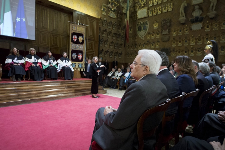 Il Presidente Sergio Mattarella in occasione dell'inaugurazione dell'anno accademico dell'Università degli Studi di Padova