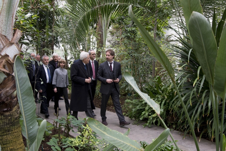 Il Presidente Sergio Mattarella visita l'orto botanico