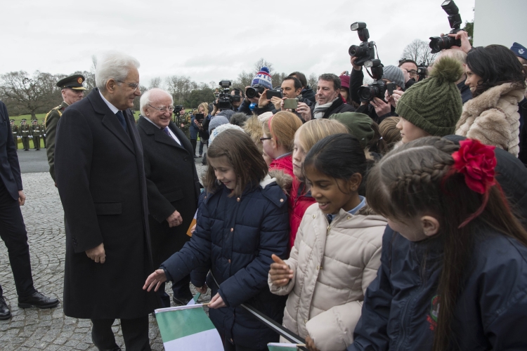 Il Presidente Sergio Mattarella con il Presidente d'Irlanda Michael D. Higgins