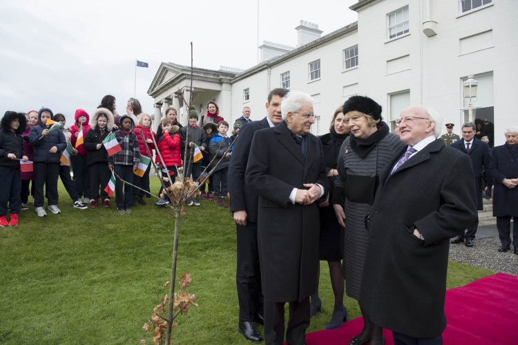 Il Presidente Sergio Mattarella e il Presidente d'Irlanda Michael D. Higgins 