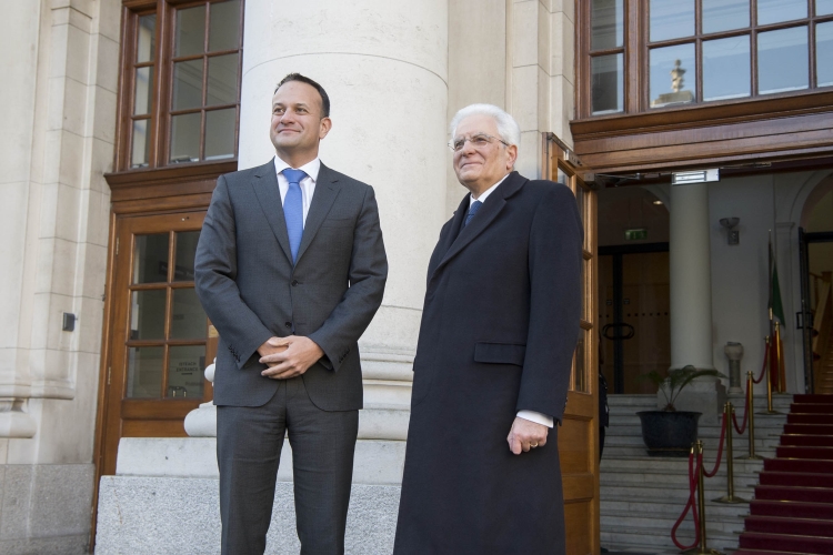 Il Presidente Sergio Mattarella con il Primo Ministro d'Irlanda Leo Varadkar 