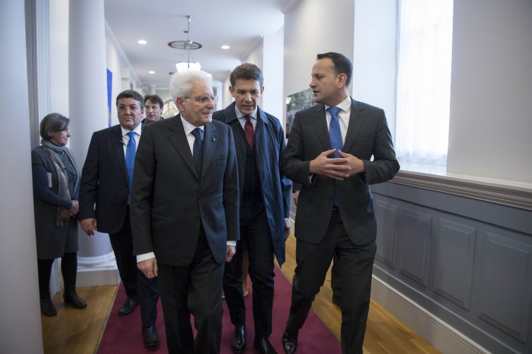 Il Presidente Sergio Mattarella con il Primo Ministro d'Irlanda Leo Varadkar 
