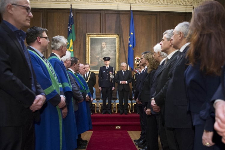 Il Presidente Sergio Mattarella in occasione dell'incontro con il Sindaco di Dublino,  Mícheál Mac Donncha 