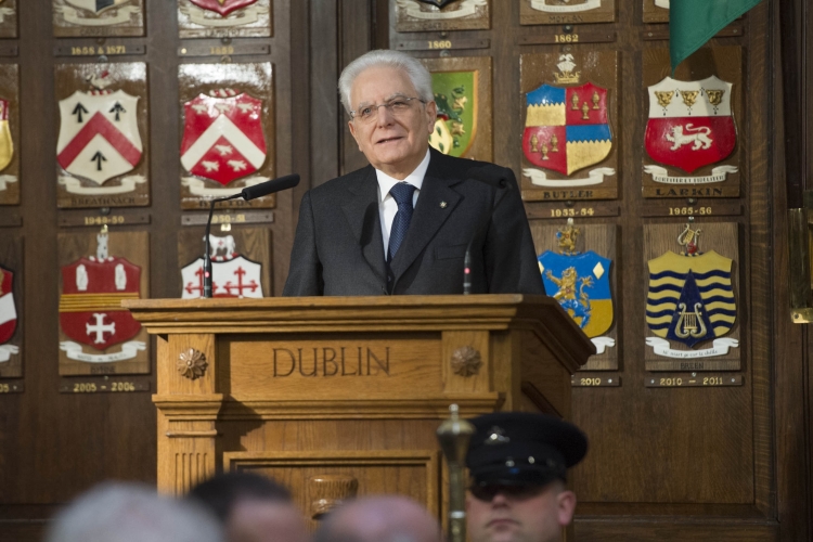 Il Presidente Sergio Mattarella in occasione dell'incontro con il Sindaco di Dublino,  Mícheál Mac Donncha 