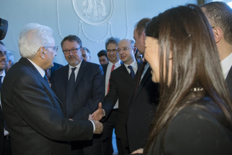 Il Presidente Sergio Mattarella, nella Residenza ufficiale dell'Ambasciatore d'Italia