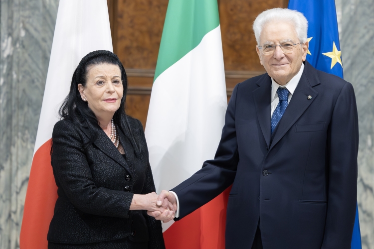 Il Presidente della Repubblica Sergio Mattarella con Myriam Spiteri Debono,Presidente della Repubblica di Malta, in visita ufficiale    